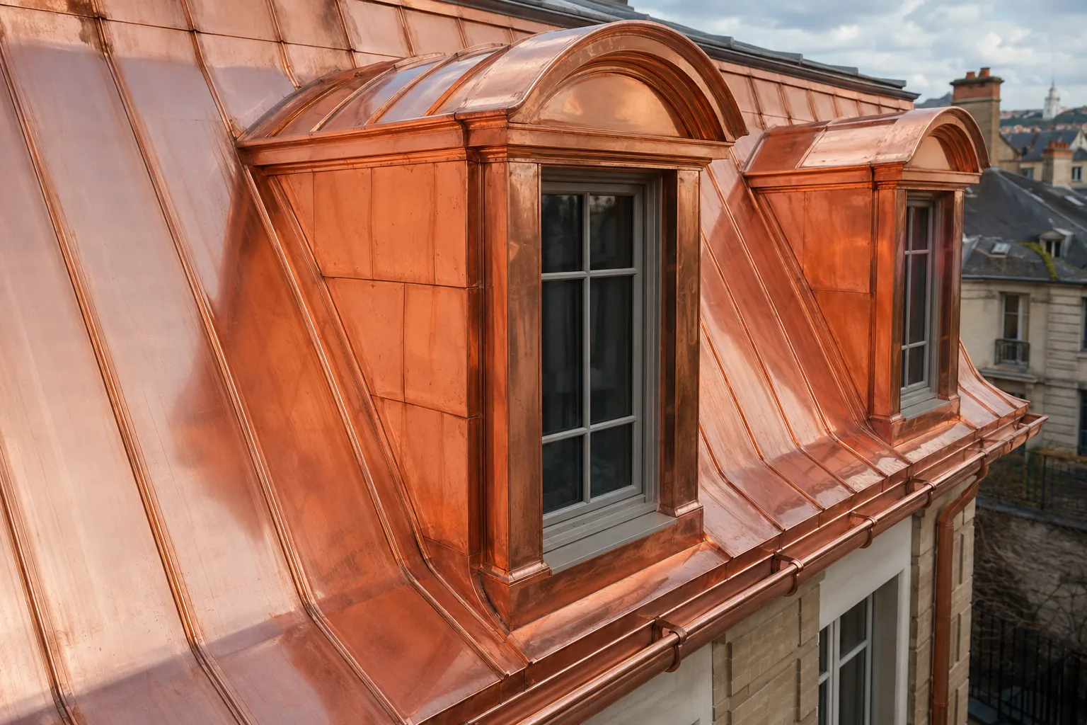 Toiture et habillage en cuivre à Genève